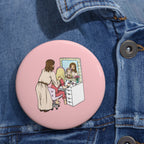 Getting Ready With Jesus Button Pin
